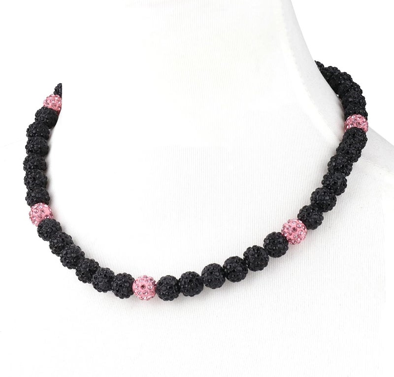 Krfy Baseball Necklaces for Boys, Bling Rhinestone Beaded Necklaces for Women Men, Diamond Baseball Drip Necklace Ice Bead Necklaces Inspired Sports Jewelry, 17.7 Inches, Age：Over 8 Years Old - Image 1